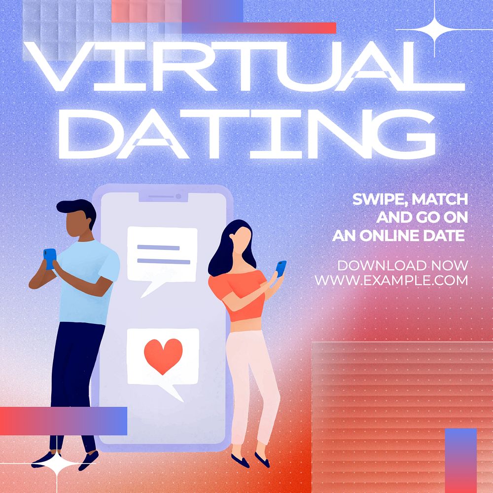 Virtual dating Instagram post template