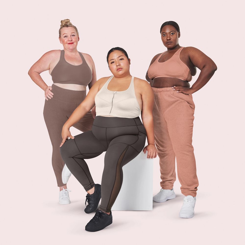 Women's size inclusive sportswear mockup, editable design