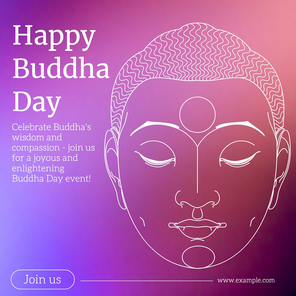 Happy Buddha day Instagram post template