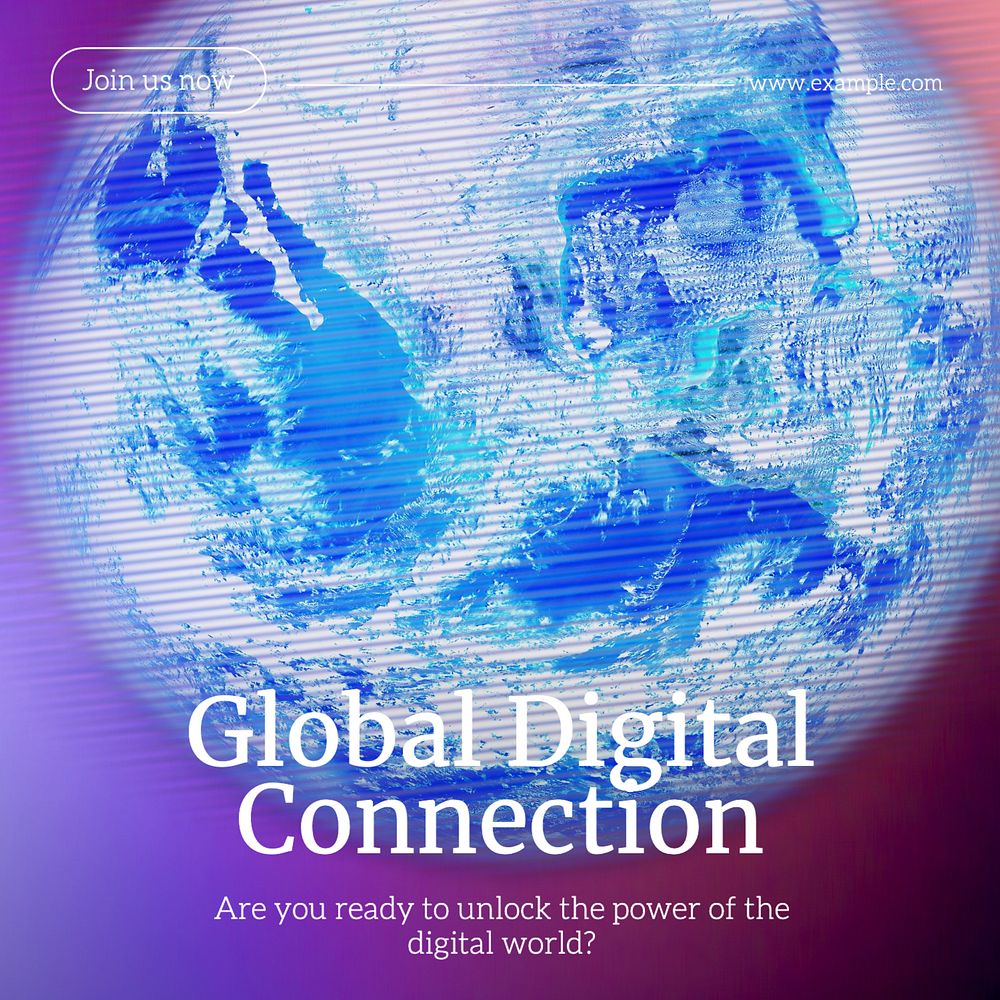 Global digital connection Instagram post template