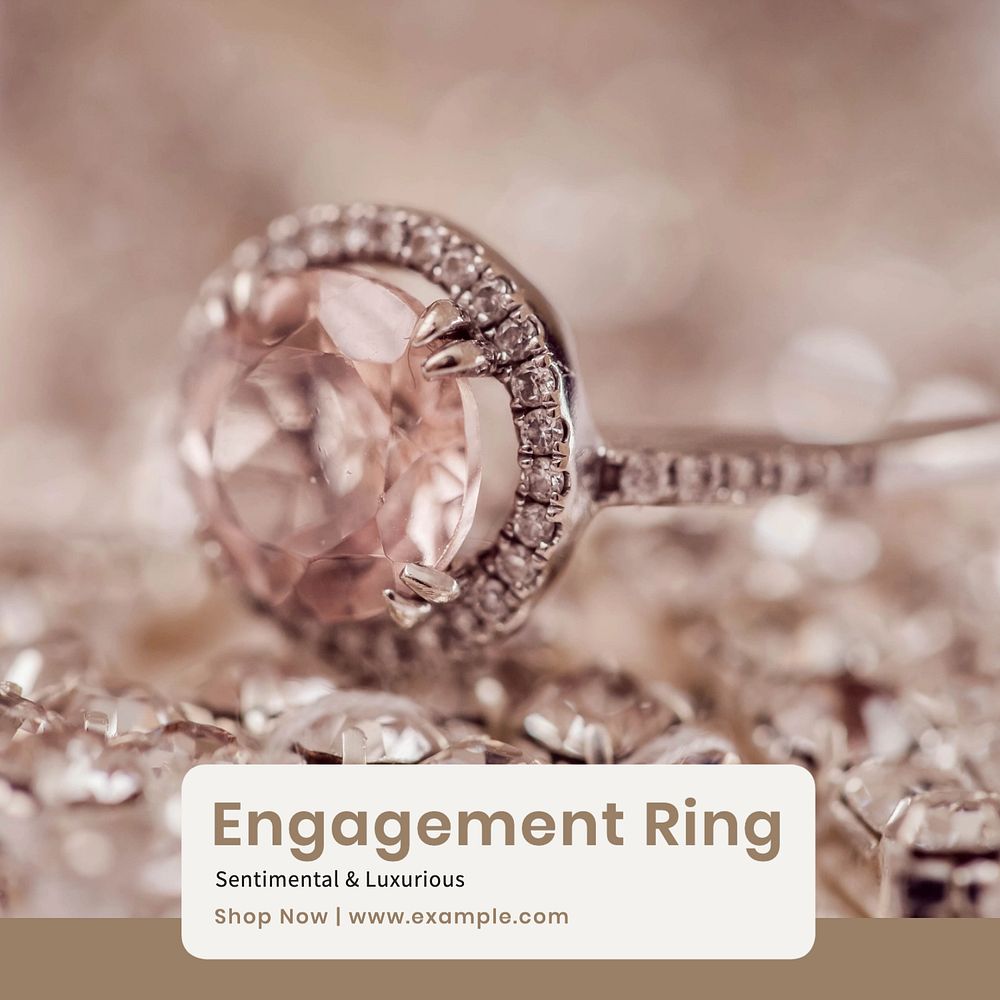 Engagement ring Instagram post template