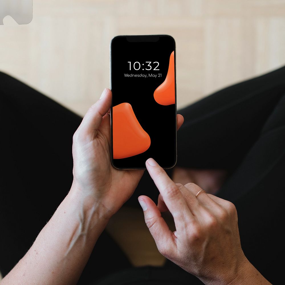 Phone screen mockup, editable design