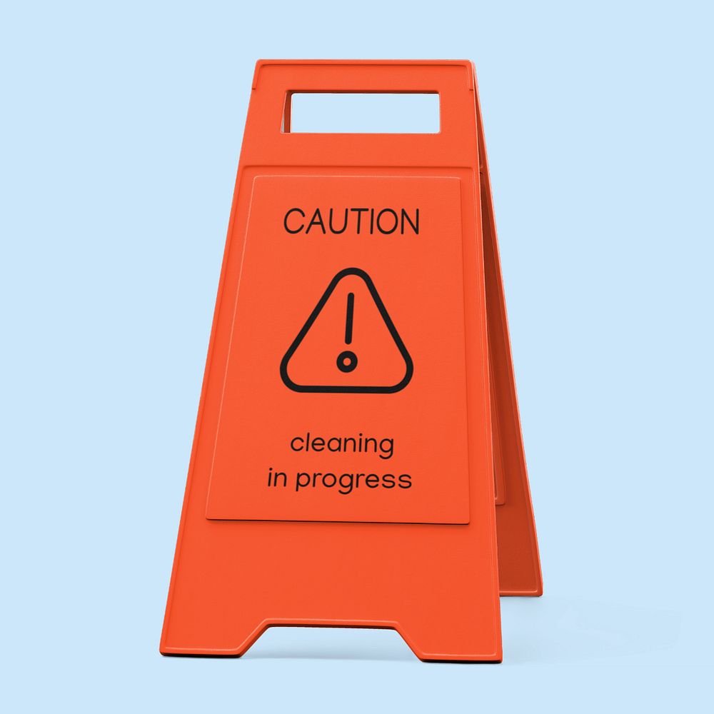 Caution a-frame sign mockup, foldable design