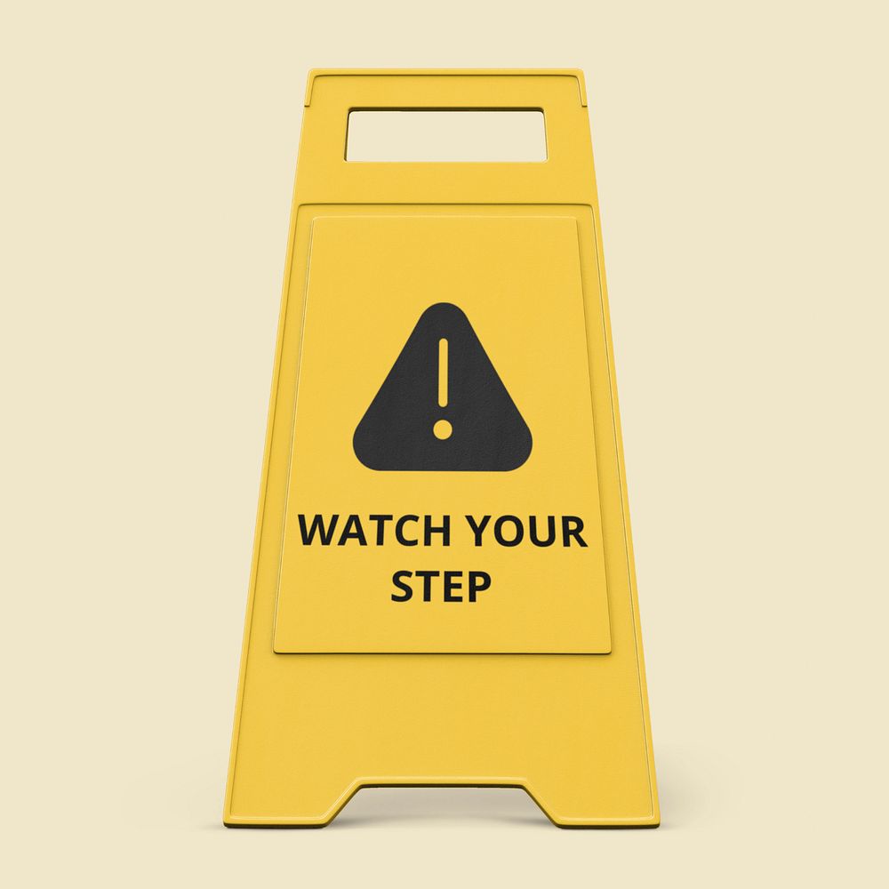 Caution a-frame sign mockup, foldable design