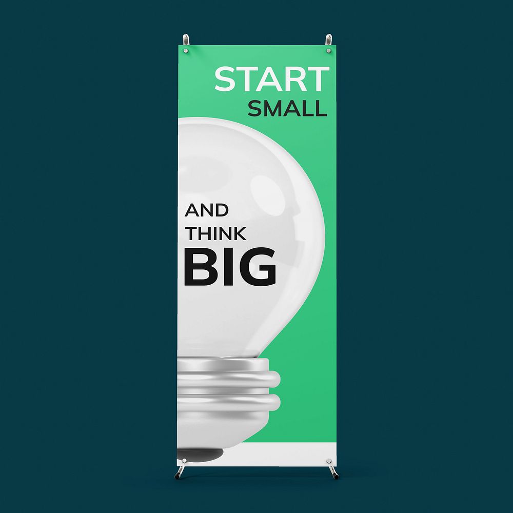 Banner stand sign mockup, editable business branding