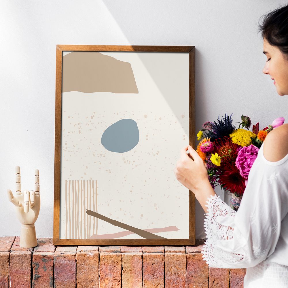 Photo frame editable mockup, home decor