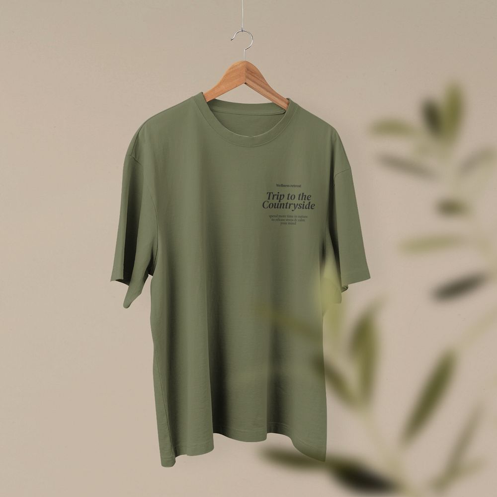 Hanging t-shirt mockup, editable fashion