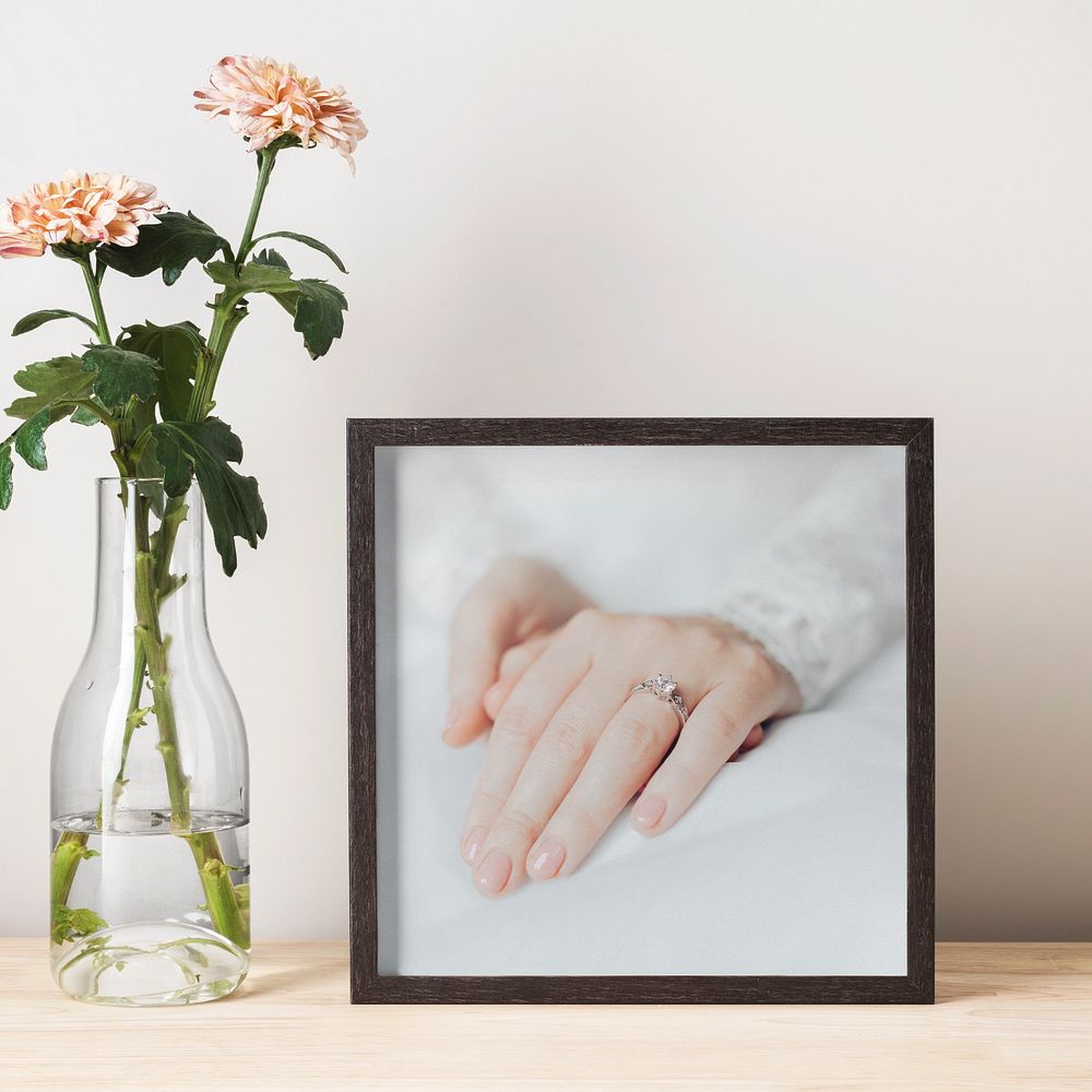 Picture frame mockup, wedding photo, home decor