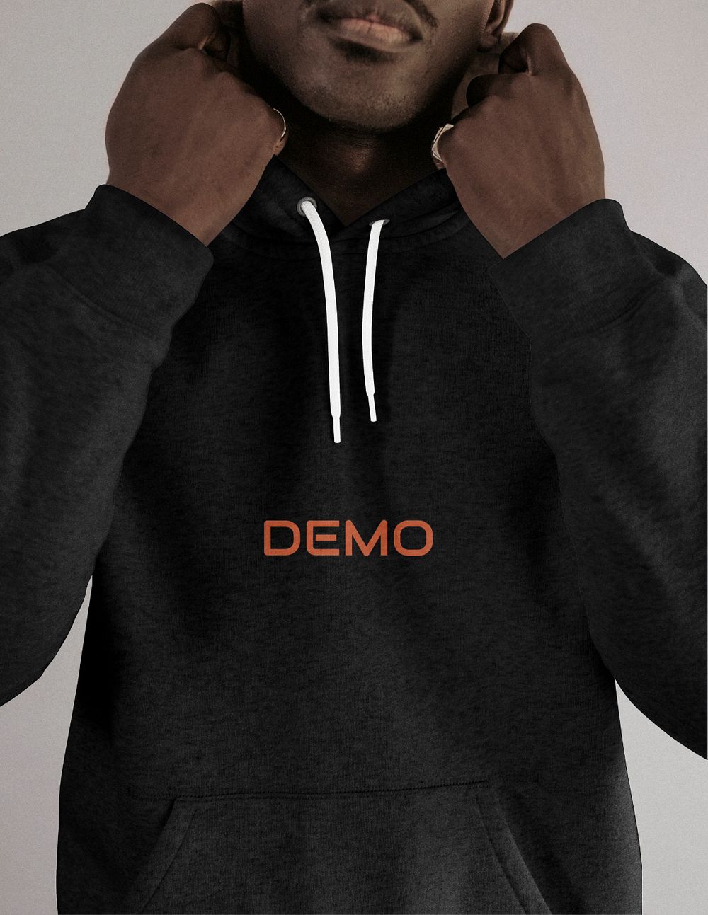 Hoodie mockup, cool African American man, editable design