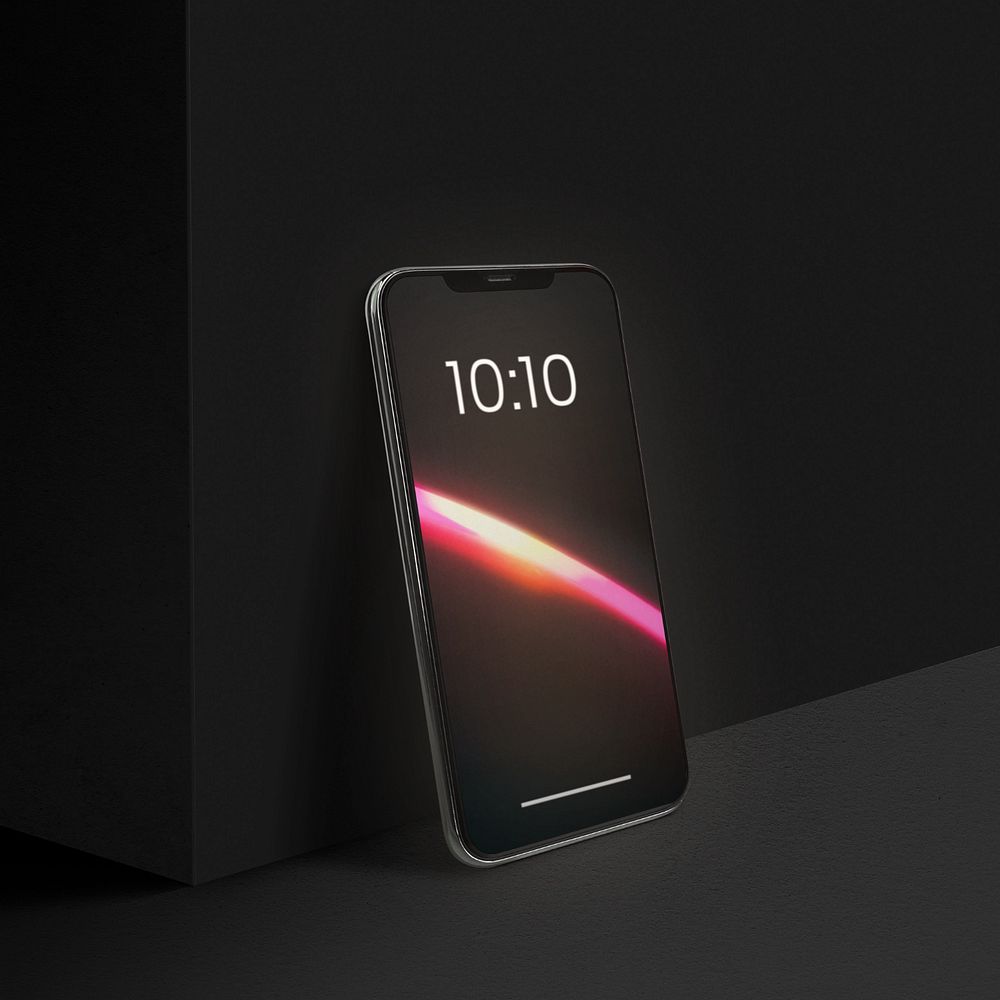 Dark aesthetic phone mockup screen, editable design