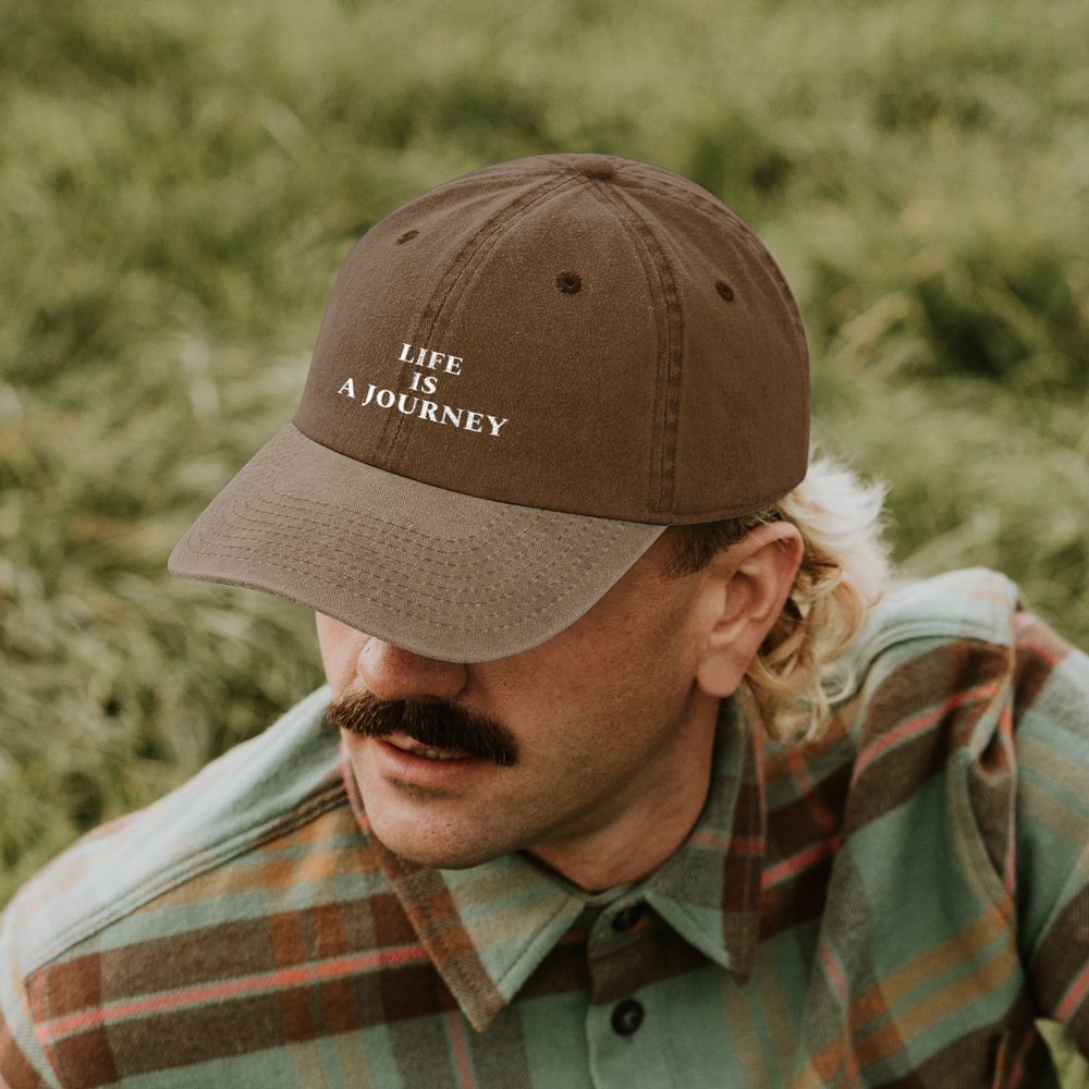 Brown cap mockup, customizable design