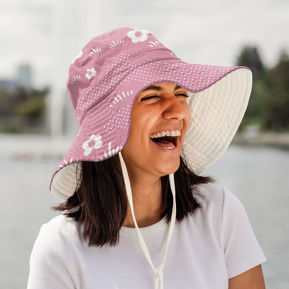 Summer sun hat mockup, editable design