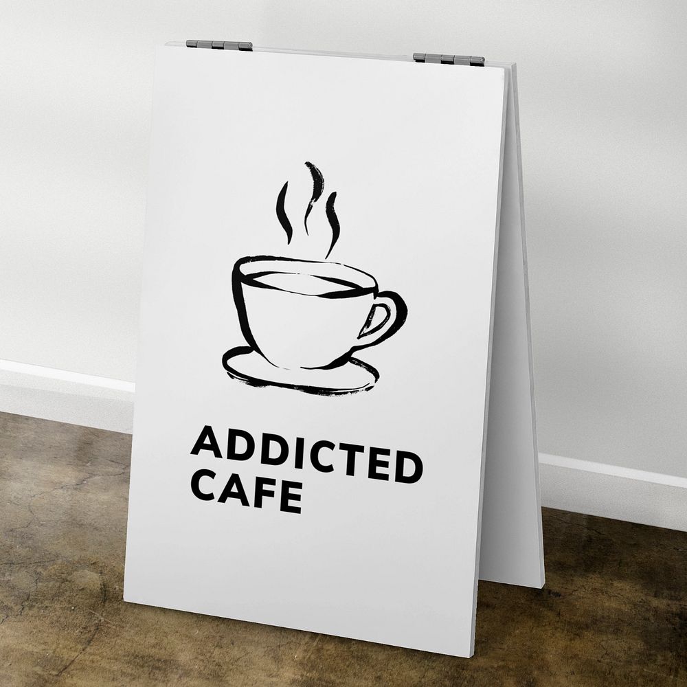 Foldable sign mockup, minimal design