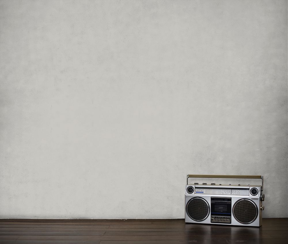 Wall editable mockup, music radio