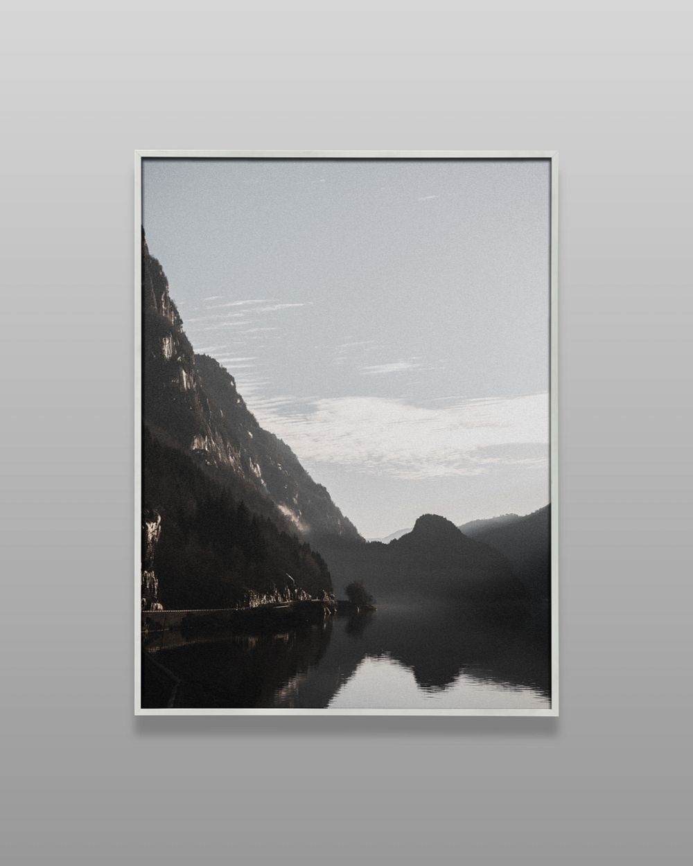 Gray picture frame mockup, editable design