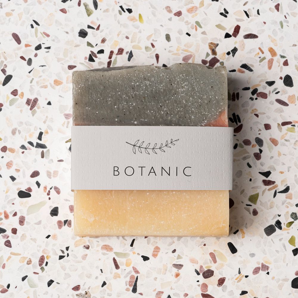 Editable soap bar label mockup 