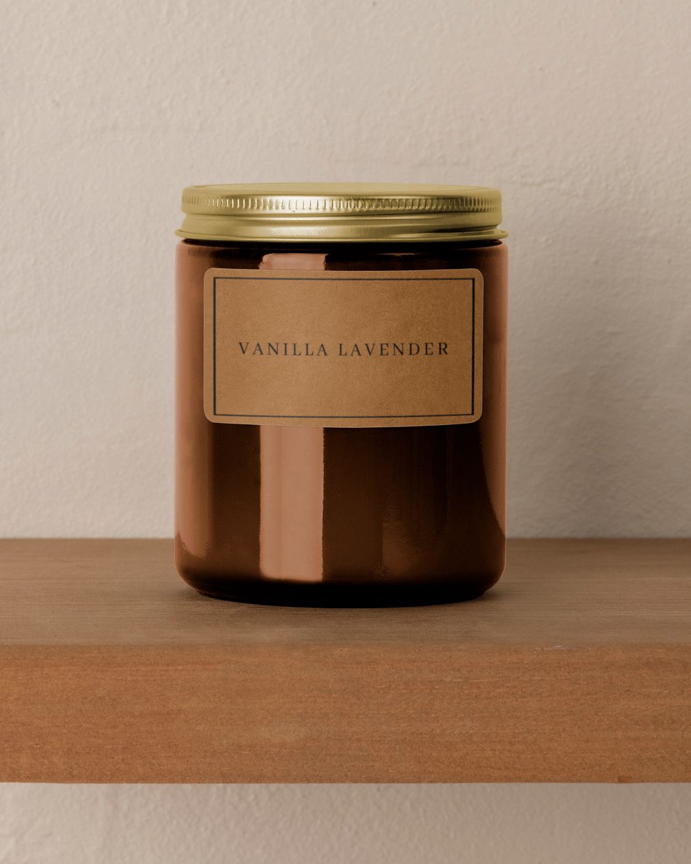 Editable label mockup on a candle jar 