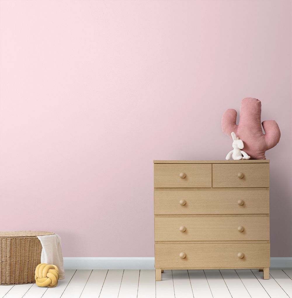 Kids room wall mockup, editable interior design