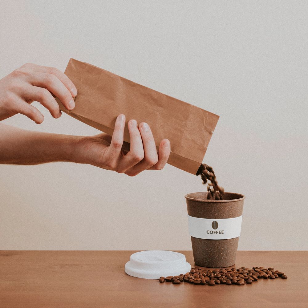 Paper coffee cup mockup, editable design