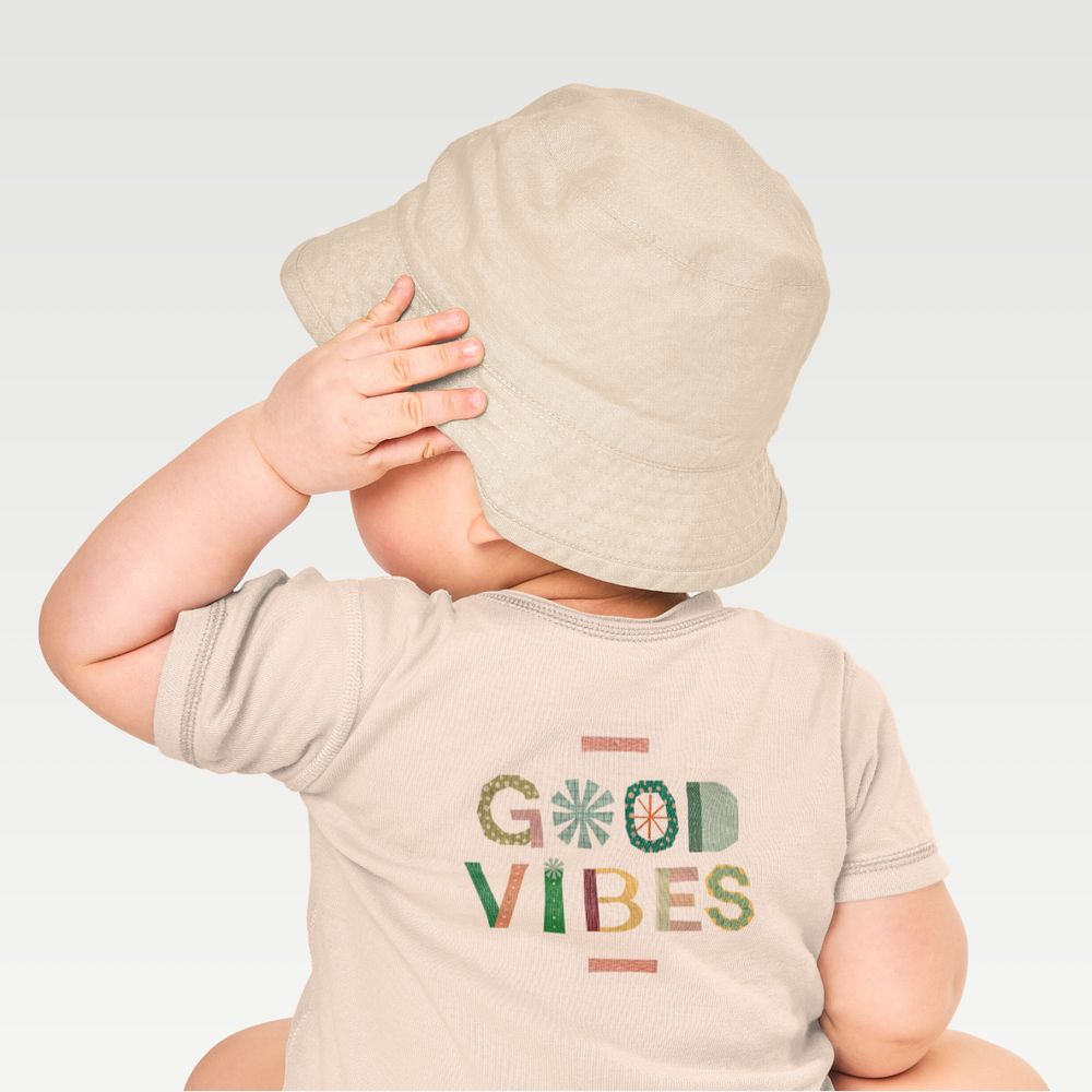 Baby's hat and onesie editable mockup