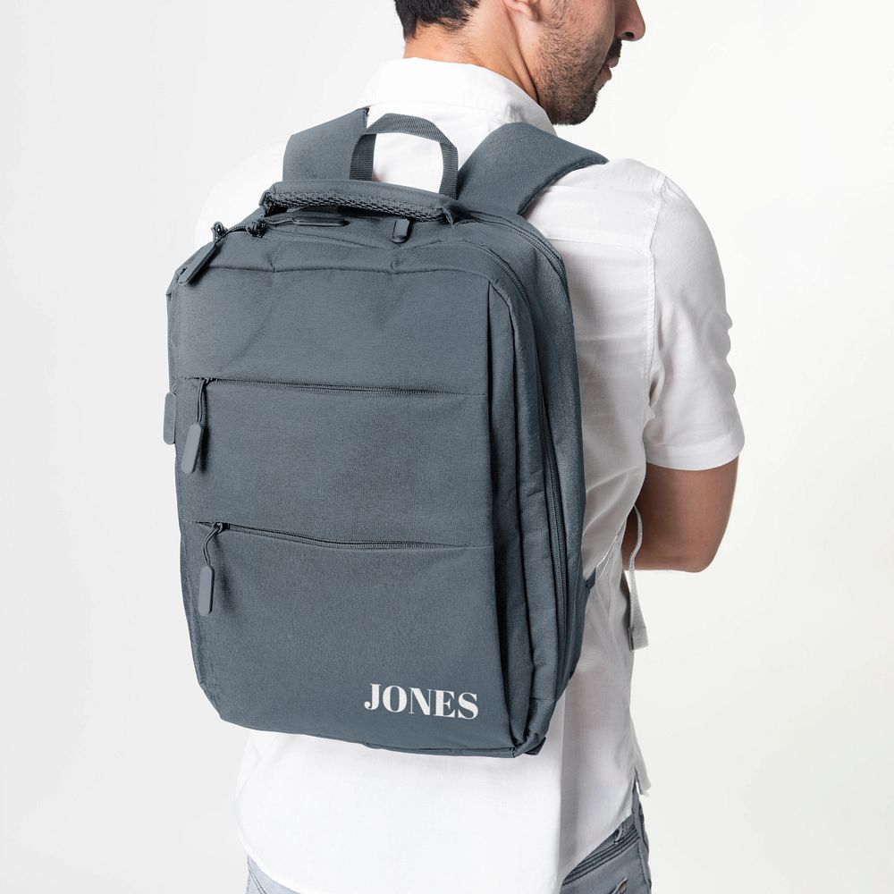 Backpack editable mockup, laptop bag