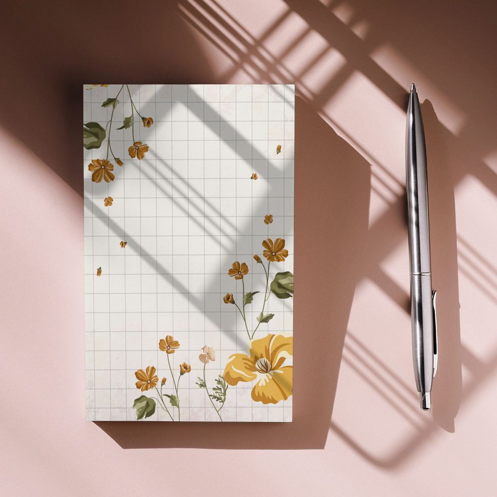 Notebook page mockup, editable design