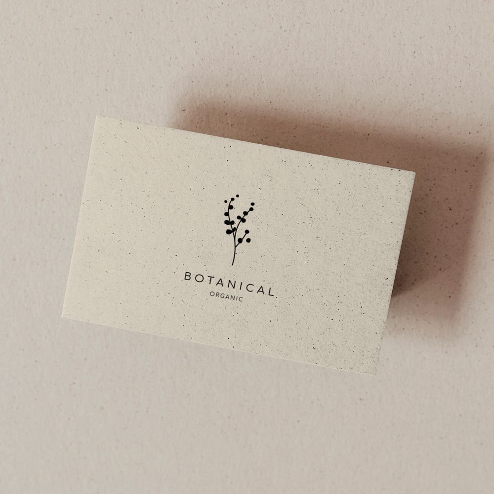 Floral business card mockup, editable design