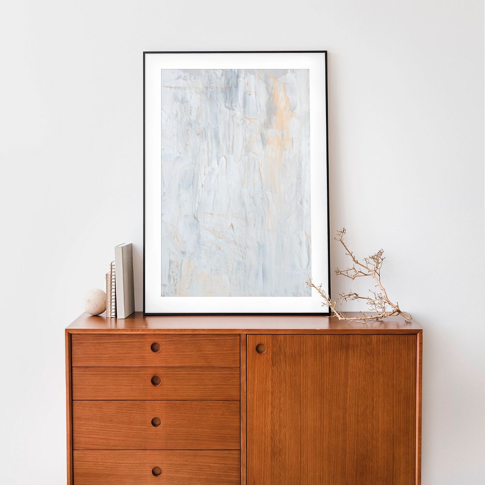 Picture frame editable mockup, Scandinavian interior