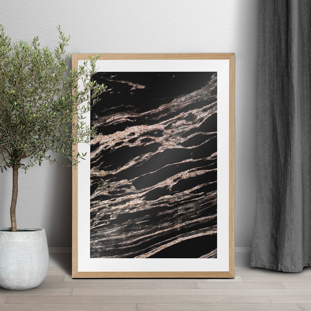 Wooden frame mockup, editable home decor