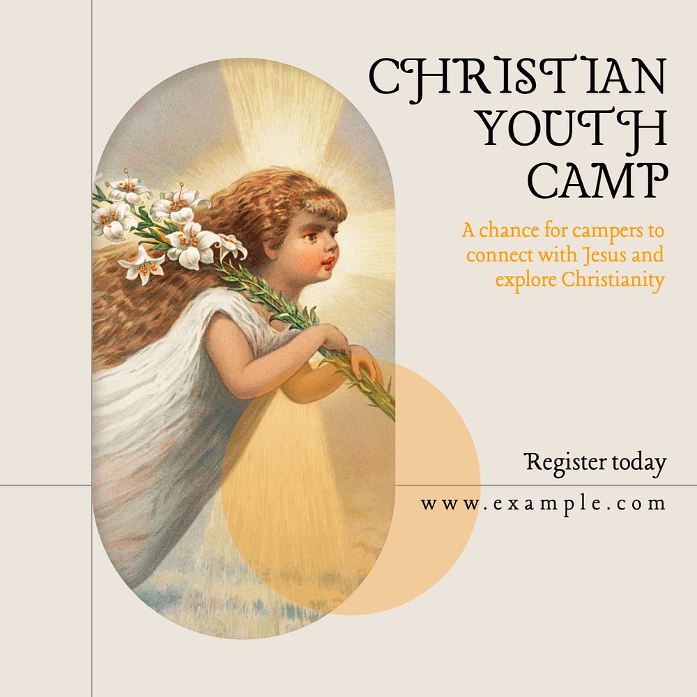 Christian youth camp Instagram post template