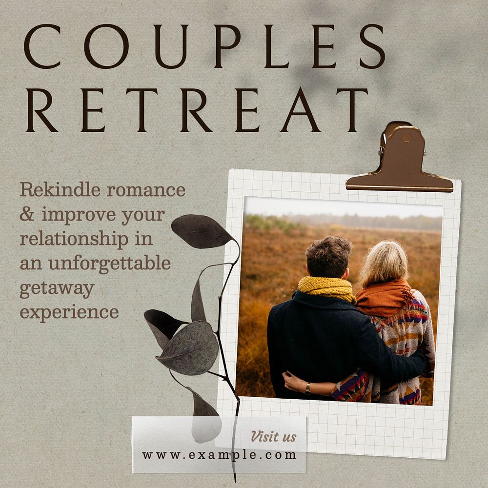 Couples retreat Instagram post template