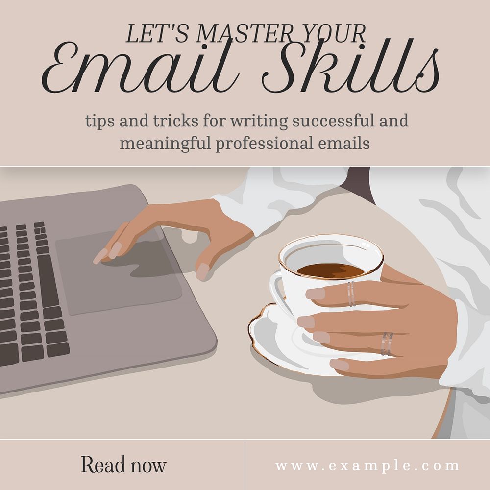 Email skills Instagram post template