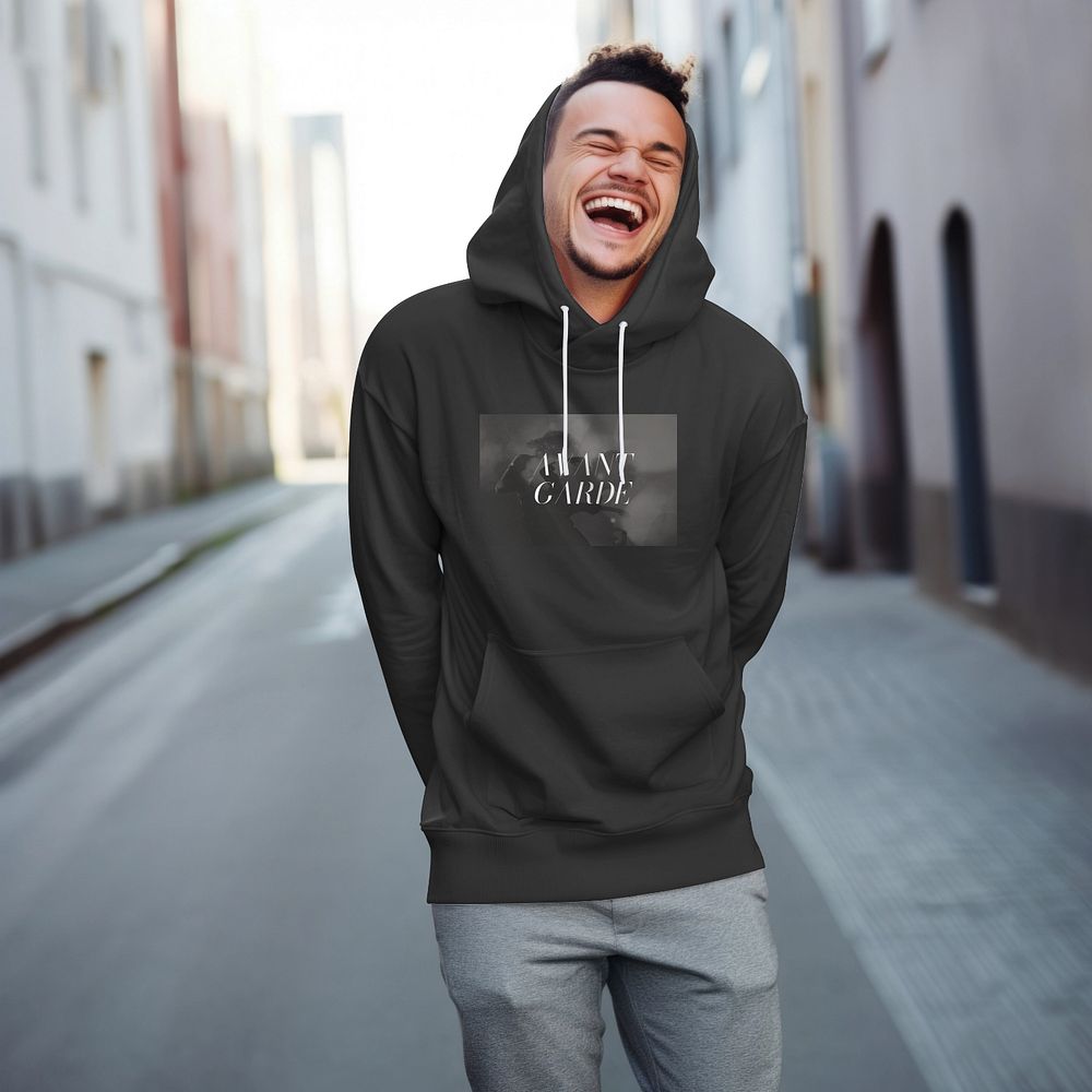 Editable sweatshirt hoodie mockup street fashion design