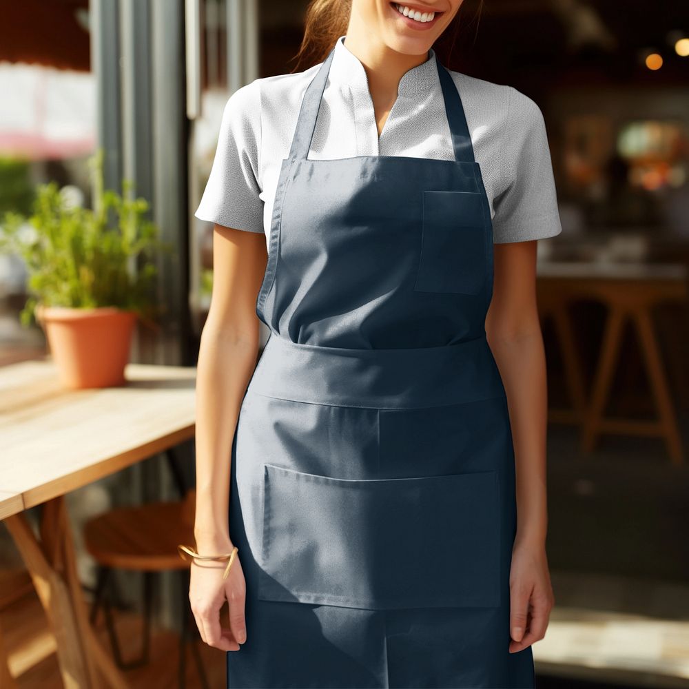 Editable business apron mockup fabric design