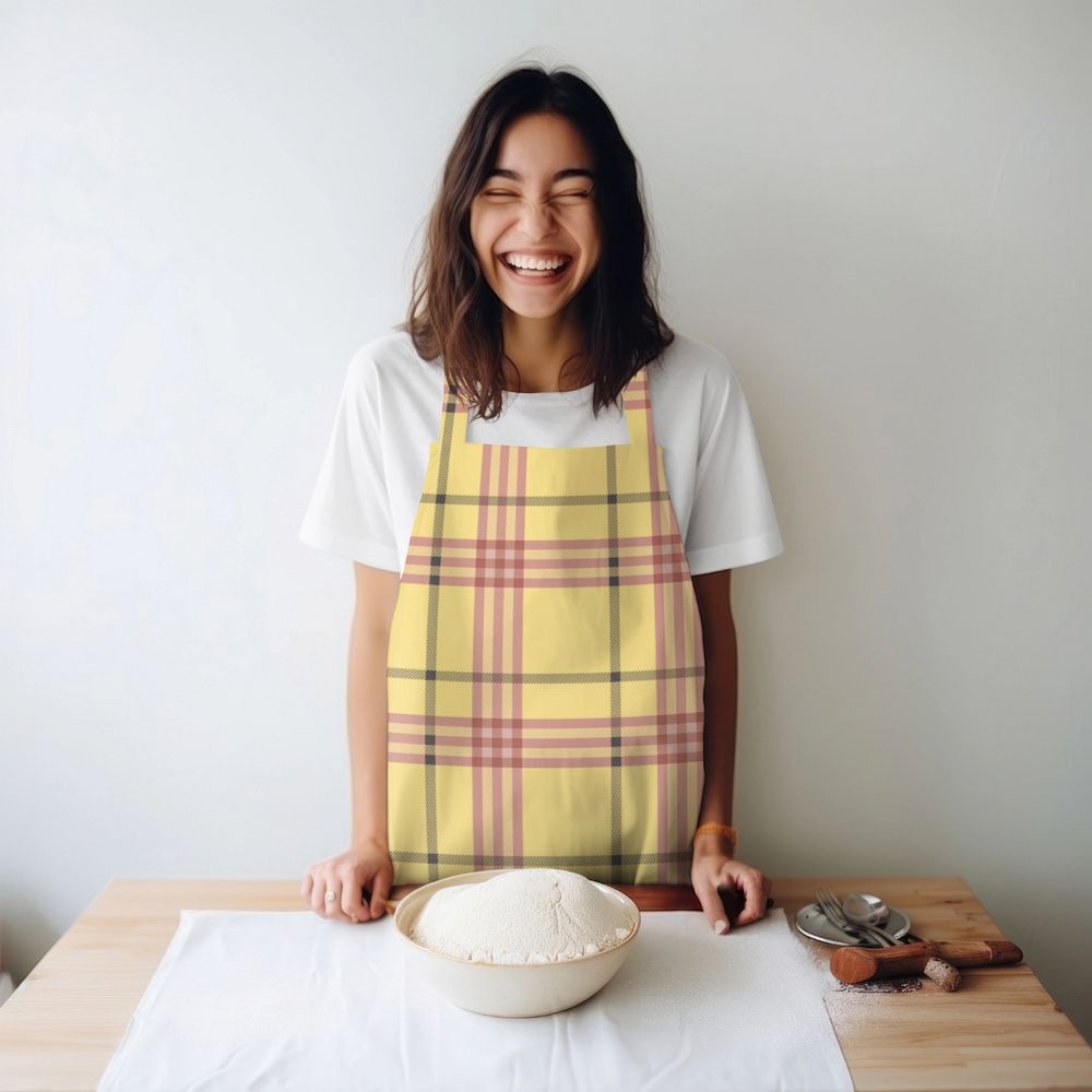 Editable Baking apron mockup, fabric design