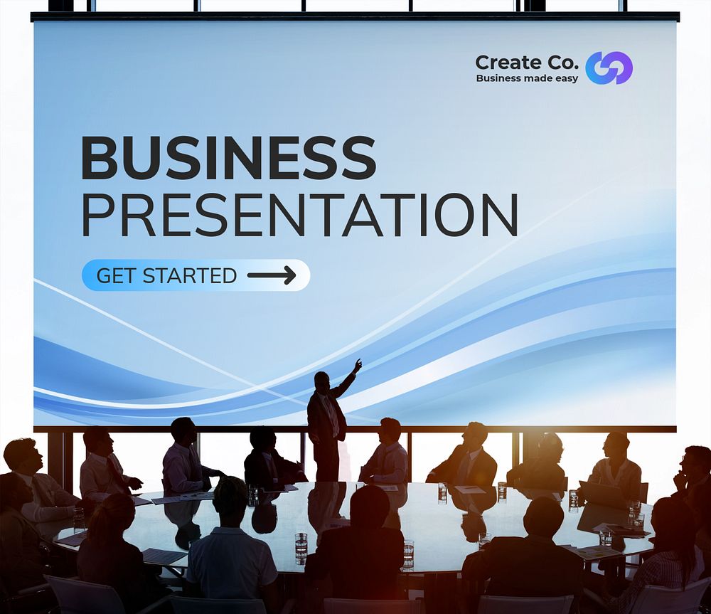 Business presentation slide editable mockup