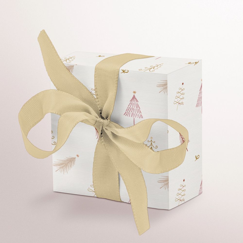 Gift box mockup, editable design