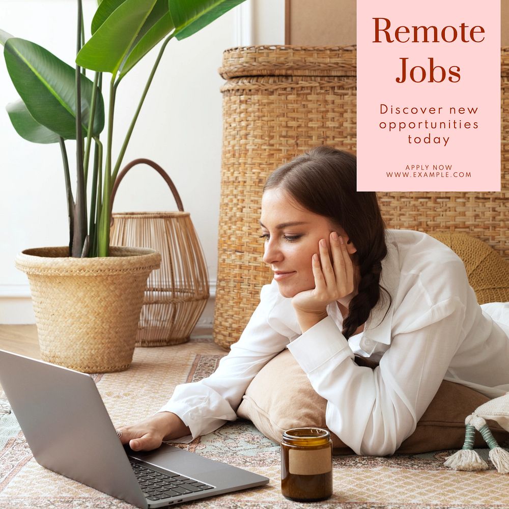 Remote jobs Instagram post template