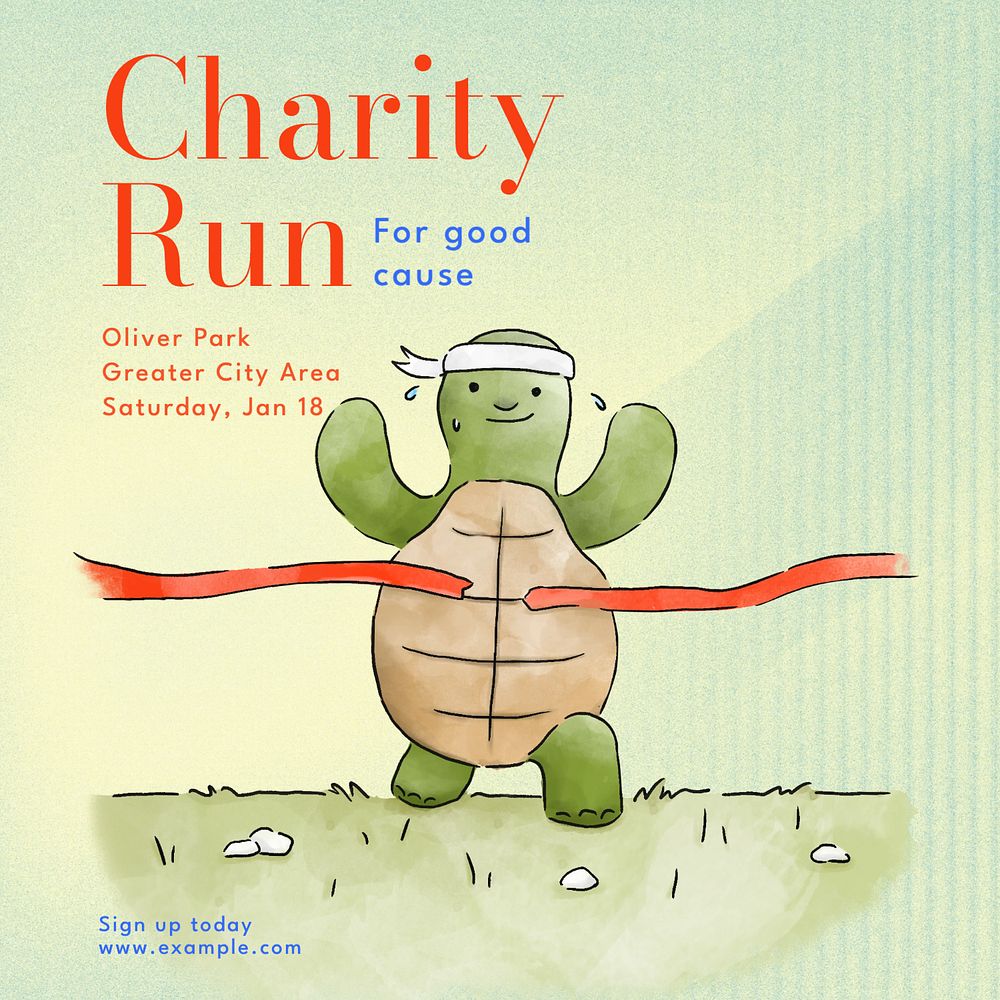 Charity run Facebook post template