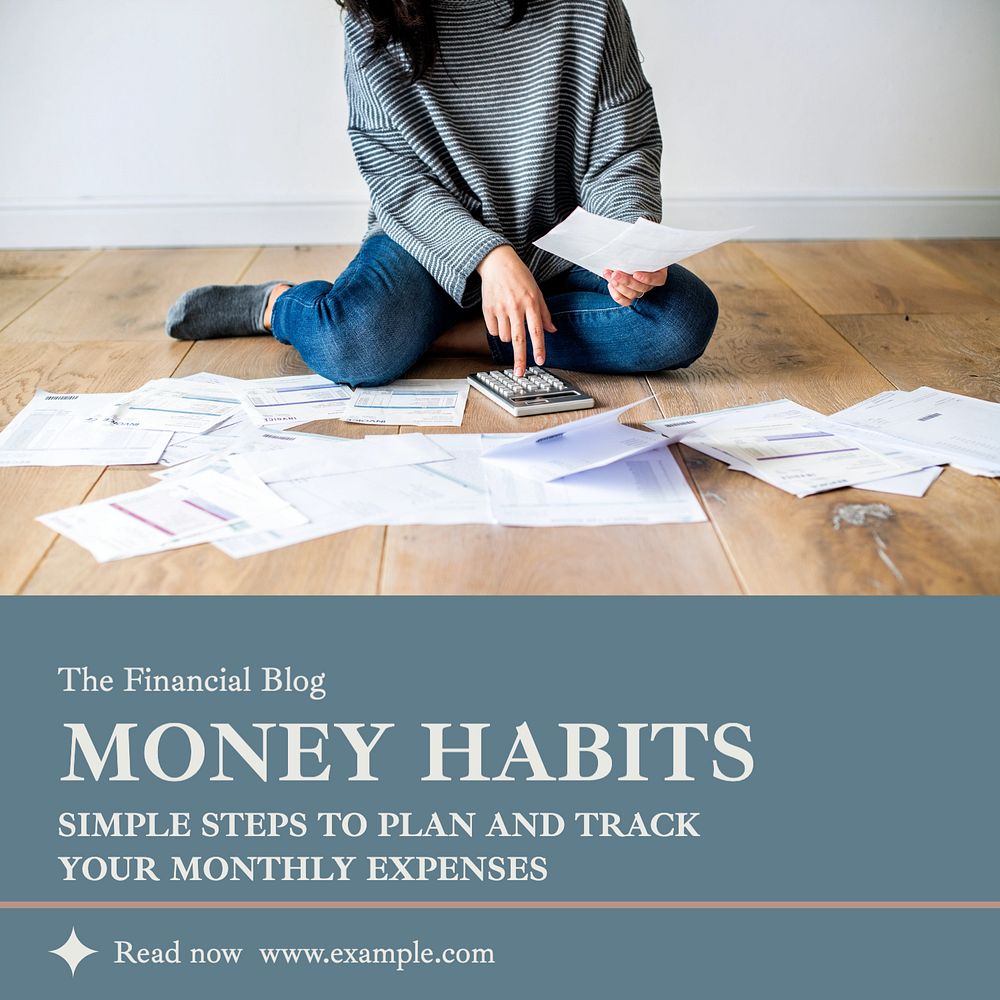 Money habits Instagram post template