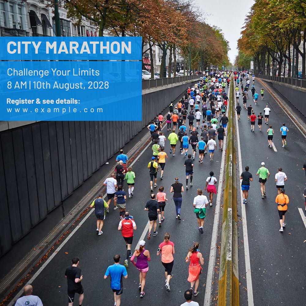 City marathon Instagram post template