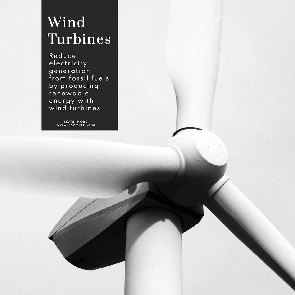 Wind turbines Instagram post template