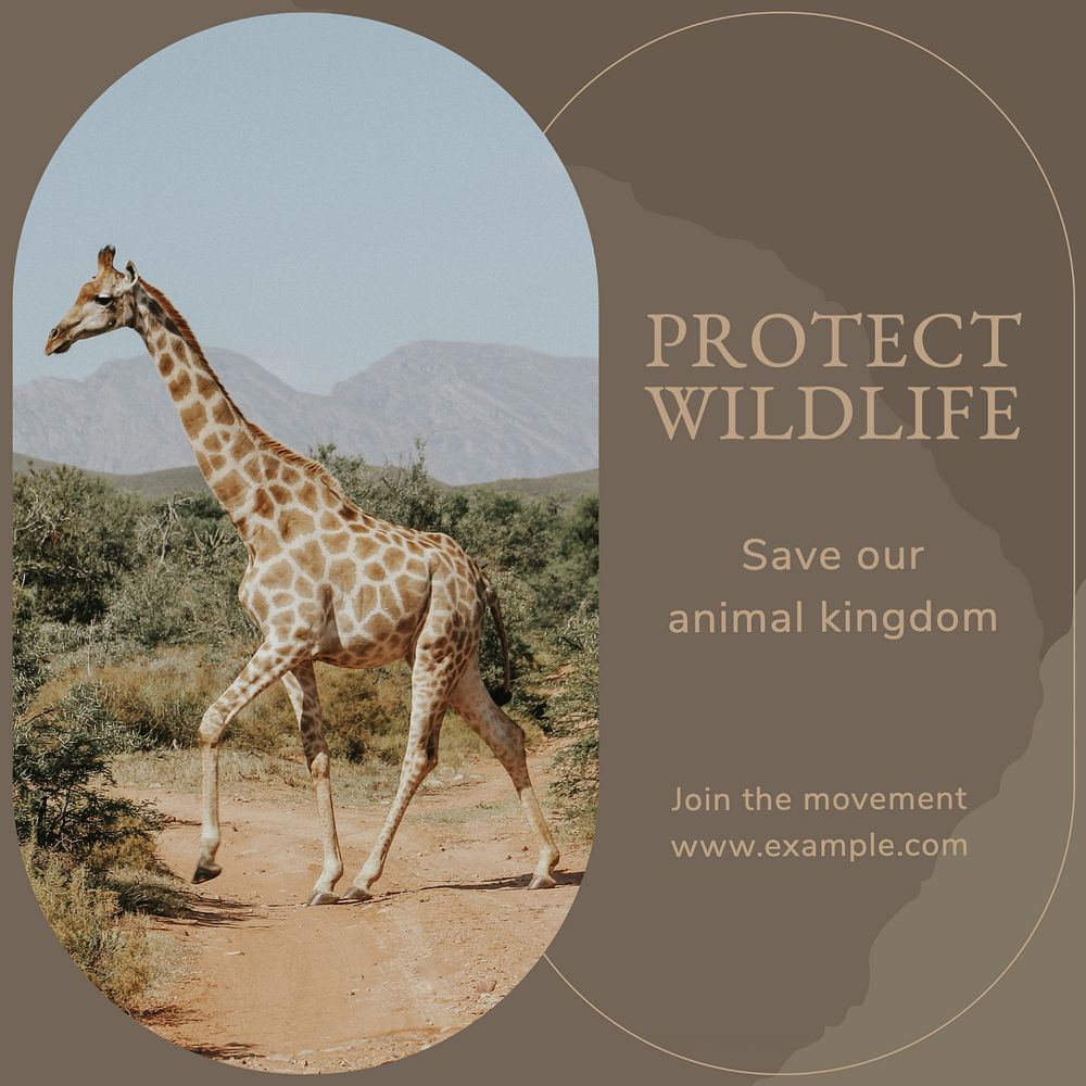 Protect wildlife Instagram post template