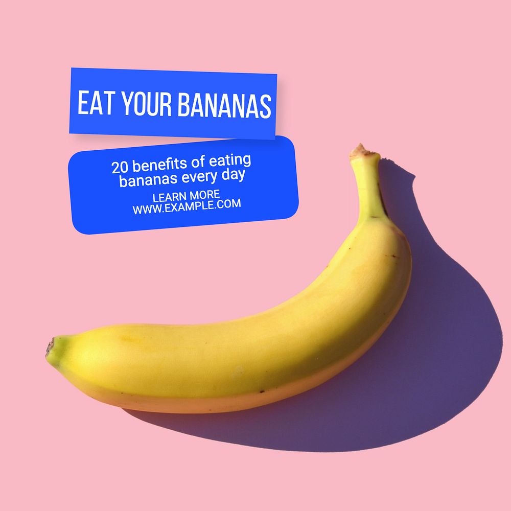 Benefits of bananas Instagram post template