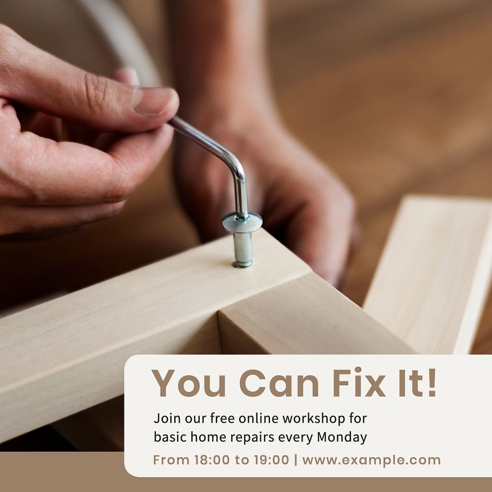 Home repair workshop Instagram post template