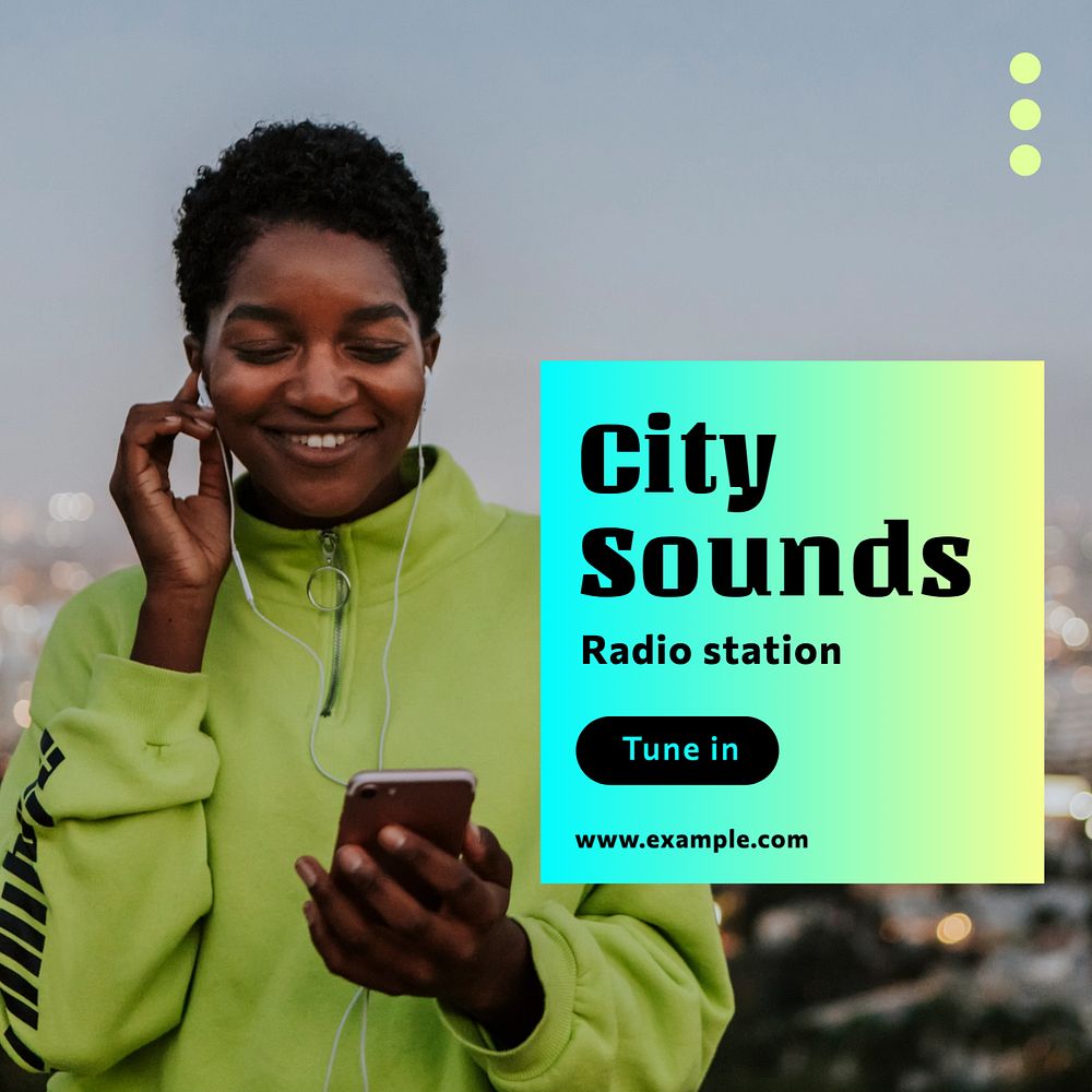 City sounds Instagram post template