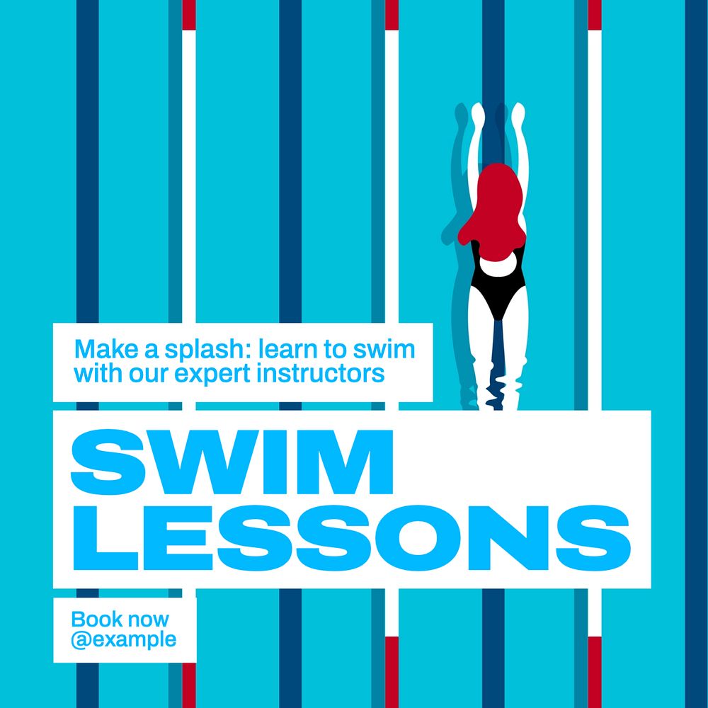 Swim lessons Instagram post template