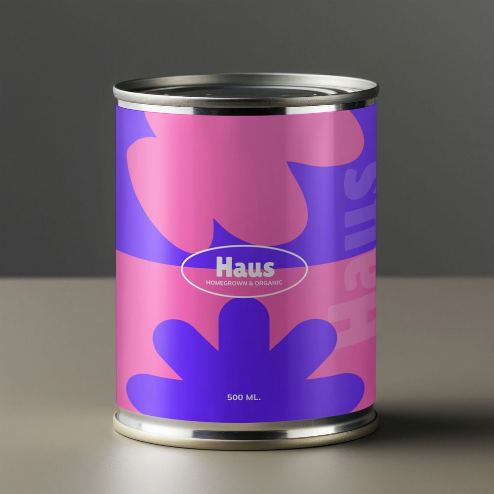 Canned food editable mockup, product packaging