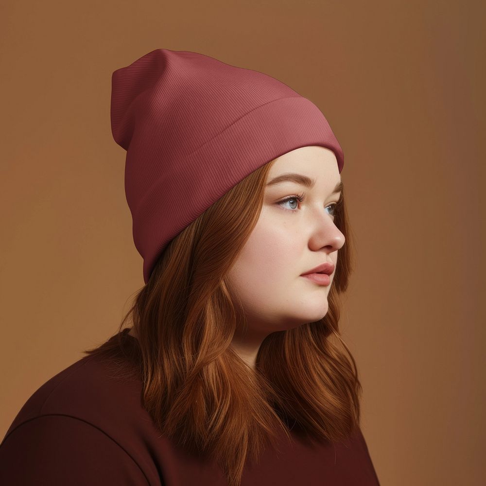 Women's beanie  editable mockup, fashion design 