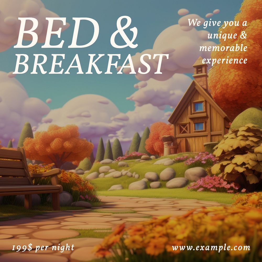 Bed & breakfast Facebook post template